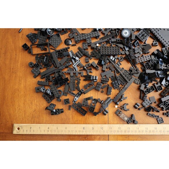 2 lbs. Pounds 8oz Mixed Lot Lego Bulk Black Bricks Pieces Plates Blocks - Picture 2 of 16